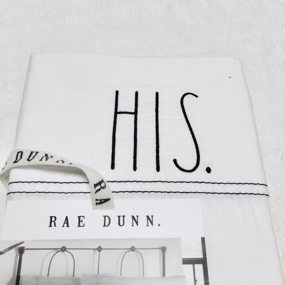 🆕Rae Dunn Set of 2 HIS/HERS Standard Pillowcases - Picture 4 of 6